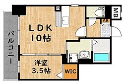 サーレ薬院 1LDKの間取図画像