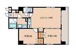 プレスタイル博多NORTH 2LDKの間取図画像