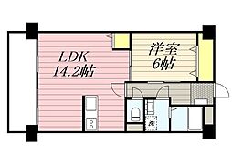 ロマネスク大名 1LDKの間取図画像