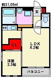 西鉄天神大牟田線 高宮駅 徒歩8分 3階/-