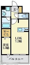 グランフォアハカタマークプレイス 1LDKの間取図画像
