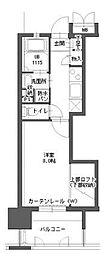 アクタス博多5タワー 1Kの間取図画像