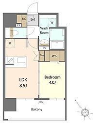 S-RESIDENCE博多駅東awesome 1LDKの間取図画像
