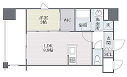 ラクラス博多 1LDKの間取図画像