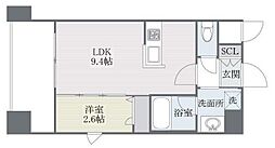 ラクラス博多 1LDKの間取図画像