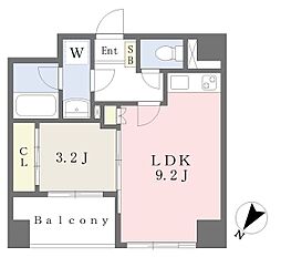 ブレス薬院駅南 1LDKの間取図画像