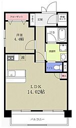 カーサリナート東比恵 1LDKの間取図画像