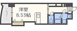 ロイヤルリバービュー ワンルームの間取図画像