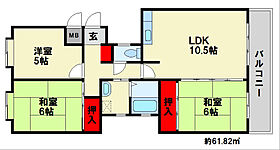 カーサ21 301 ｜ 福岡県大野城市下大利３丁目8-54（賃貸マンション3LDK・3階・61.82㎡） その2