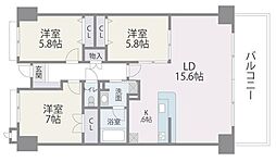 アイランドシティ・インフィニガーデン　サウス棟 6階3LDKの間取り