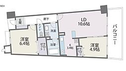 アイランドシティインフィニガーデンS棟 2LDKの間取図画像