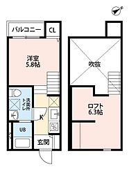 エスペランスヒル香椎 ワンルームの間取図画像