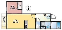 THE NOBLES 筥松 1LDKの間取図画像