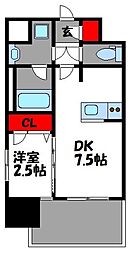 ブランシエスタ千早RJR 1DKの間取図画像