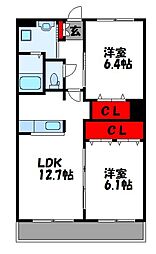 JR鹿児島本線 古賀駅 4.5km 2階/-