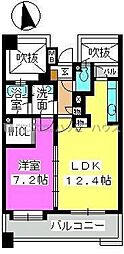 ピュアハイム和白丘 1LDKの間取図画像