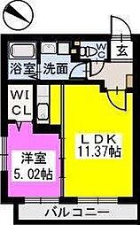 シャルマンエム 1LDKの間取図画像