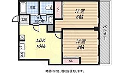 お福ビル 2LDKの間取図画像