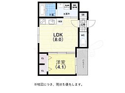 F Rubra SEAM 3階1LDKの間取り