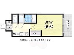 ソルテラスKOBE湊町 1Kの間取図画像