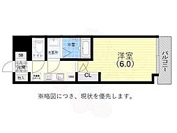 レジュールアッシュ神戸ハーバーランド 1Kの間取図画像