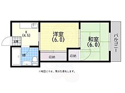 吉田マンション 2Kの間取図画像