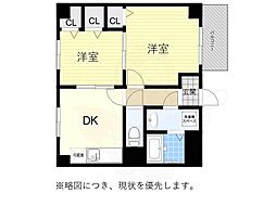 グレイスハイツ東須磨 2DKの間取図画像