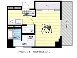 萬利ハイツ熊内 1Kの間取図画像