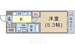 エスリード神戸WEST 1Kの間取図画像