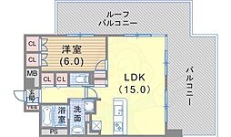 アルファレガロKOBEWEST 1LDKの間取図画像