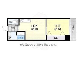 ウイングコート小松 1LDKの間取図画像
