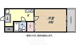 ラフォーレ兵庫A 1Kの間取図画像
