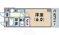 AuroraCourt兵庫駅前 1Kの間取図画像