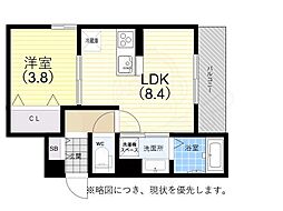TheCross 1LDKの間取図画像