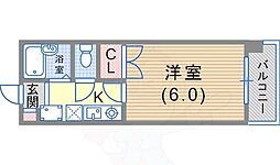リバティー壱番館 1Kの間取図画像