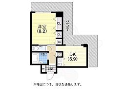 ブルームライフ兵庫 1DKの間取図画像