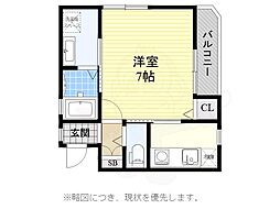 KARIN蓮宮通 1Kの間取図画像