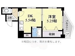 ローリエ岬 1DKの間取図画像