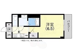 エスリード神戸兵庫駅ミッドポート 1Kの間取図画像