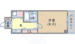 レジデンス長沢 1Kの間取図画像