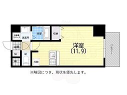 プレサンスTHE神戸 ワンルームの間取図画像