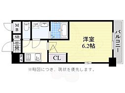 エスリード神戸兵庫駅アクアヴィラ 1Kの間取図画像