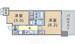 エステムプラザ神戸西Vミラージュ 1SKの間取図画像