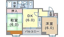 ハイツT'S 2DKの間取図画像