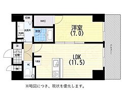 プレサンスTHE神戸 1LDKの間取図画像