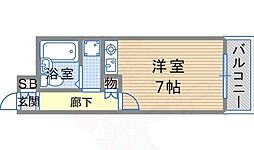 朝日プラザ兵庫永沢町 ワンルームの間取図画像