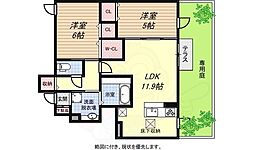 キャム月見山3 2LDKの間取図画像