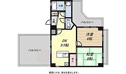 ロイヤルメゾン東須磨 2DKの間取図画像