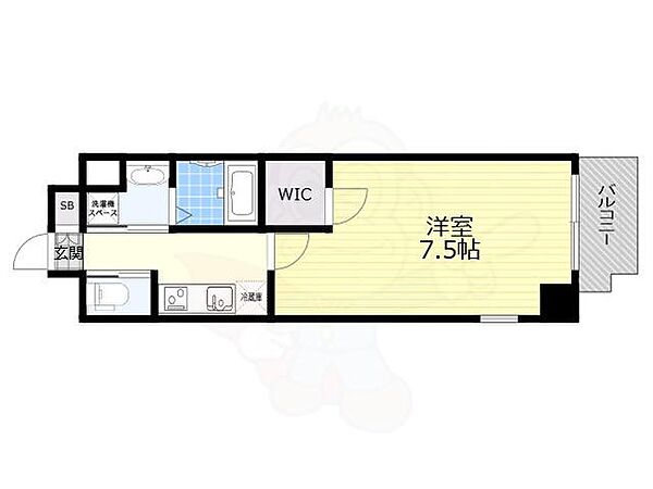 大阪府大阪市北区同心２丁目(賃貸マンション1K・3階・24.52㎡)の写真 その2