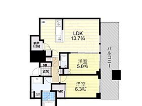 大阪府大阪市北区曾根崎２丁目（賃貸マンション2LDK・25階・62.59㎡） その2